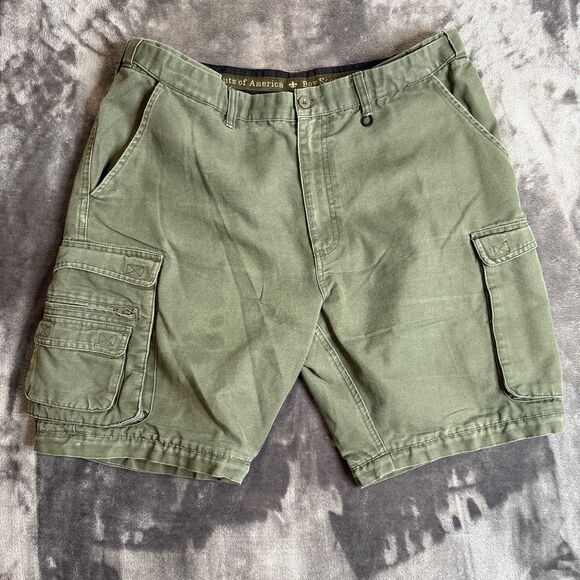 Boy Scouts of America Green Cargo Short Size 36 Relaxed Fit 6 Pocket Uniform - Picture 1 of 7